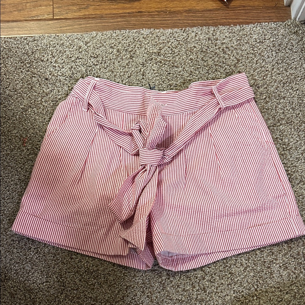 Striped Red Women's seersucker Shorts